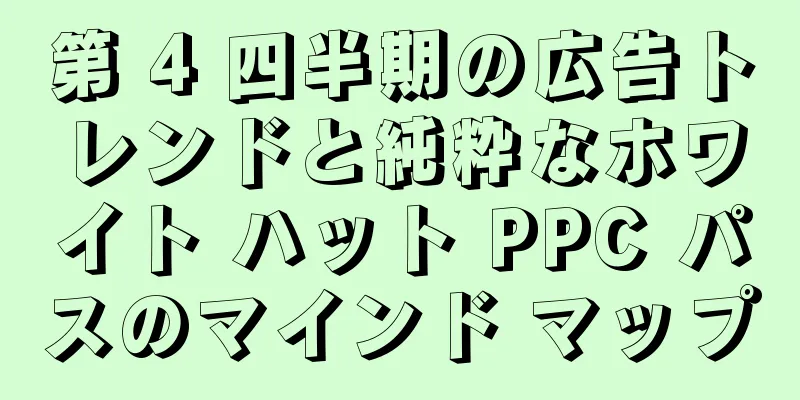 第 4 四半期の広告トレンドと純粋なホワイト ハット PPC パスのマインド マップ