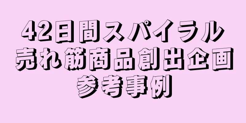 42日間スパイラル売れ筋商品創出企画参考事例