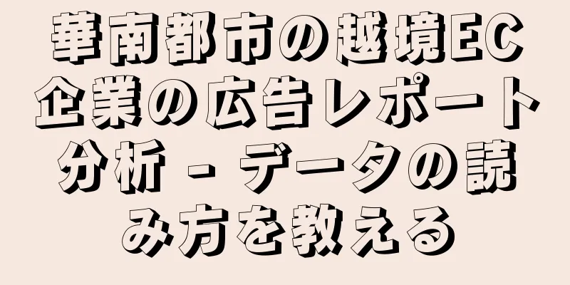 華南都市の越境EC企業の広告レポート分析 - データの読み方を教える