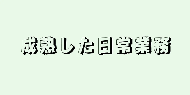 成熟した日常業務