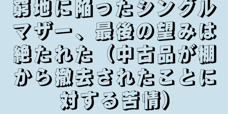 窮地に陥ったシングルマザー、最後の望みは絶たれた（中古品が棚から撤去されたことに対する苦情）