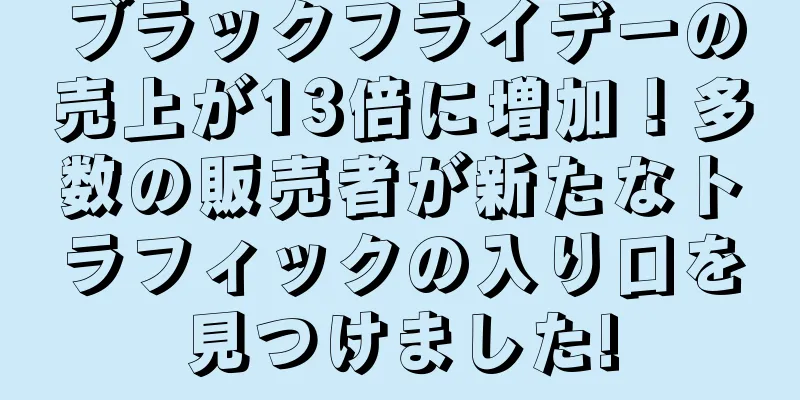 ブラックフライデーの売上が13倍に増加！多数の販売者が新たなトラフィックの入り口を見つけました!